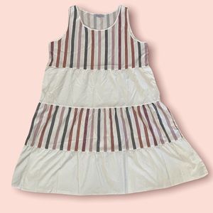 💕2 for $25 MISSLOOK STRIPPED WHITE COLOR BLOCK MIDI DRESS SIZE XL.